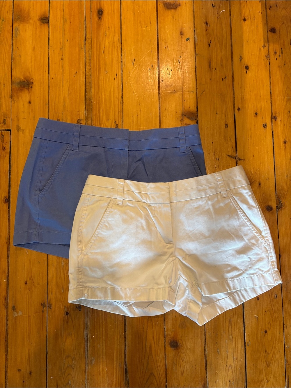 J. Crew White and Periwinkle Tailored Women's Cargo Shorts Duo